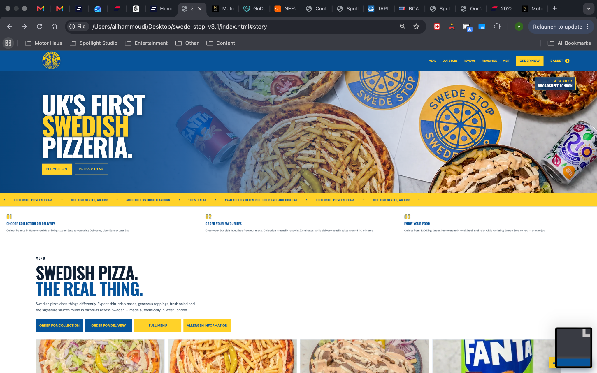 Swede Stop website screenshot